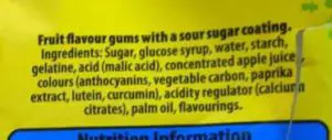 Sour Patch Kids ingredients not vegan