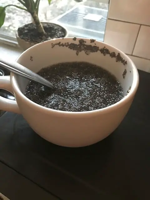 chia seeds soaked in water