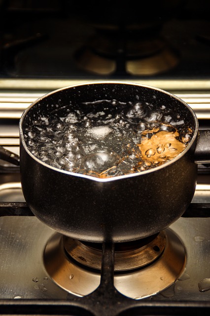boiling pot on the stove