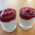 easy 2 ingredient chia seed pudding with raspberries