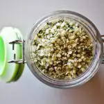 Hemp seeds in jar