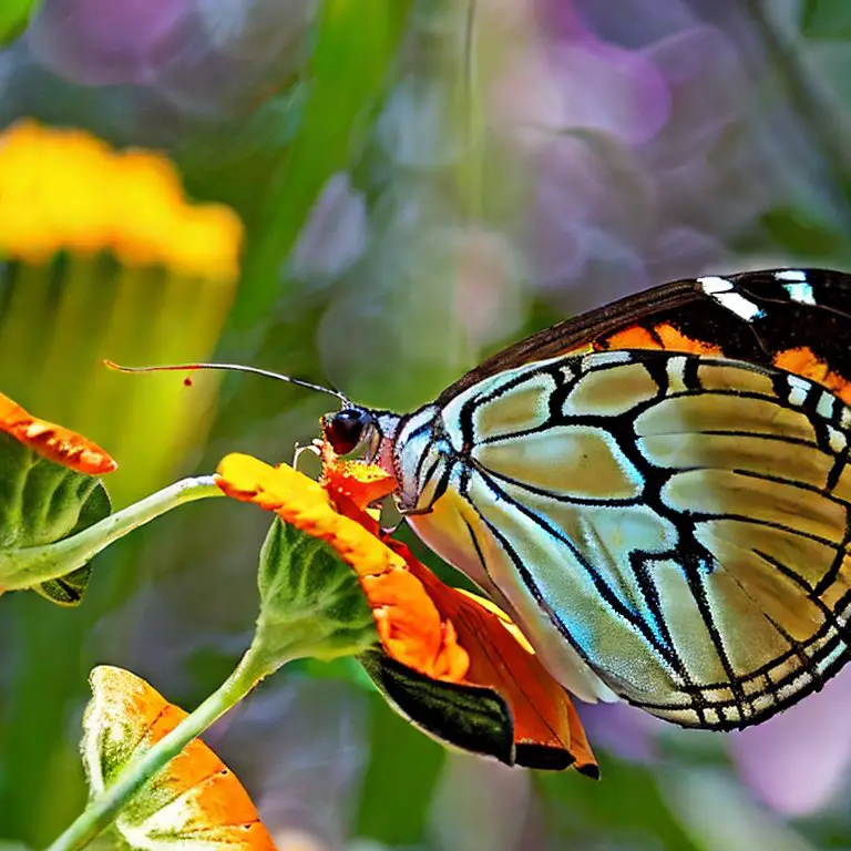 Herbivore Butterfly Feeding on Nectar