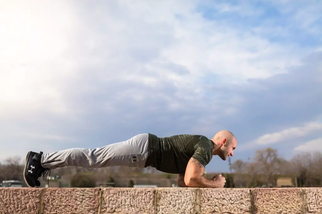 Athlete doing a plank exercise