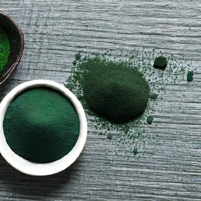 Green spirulina powder