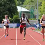Sprinter athletes racing
