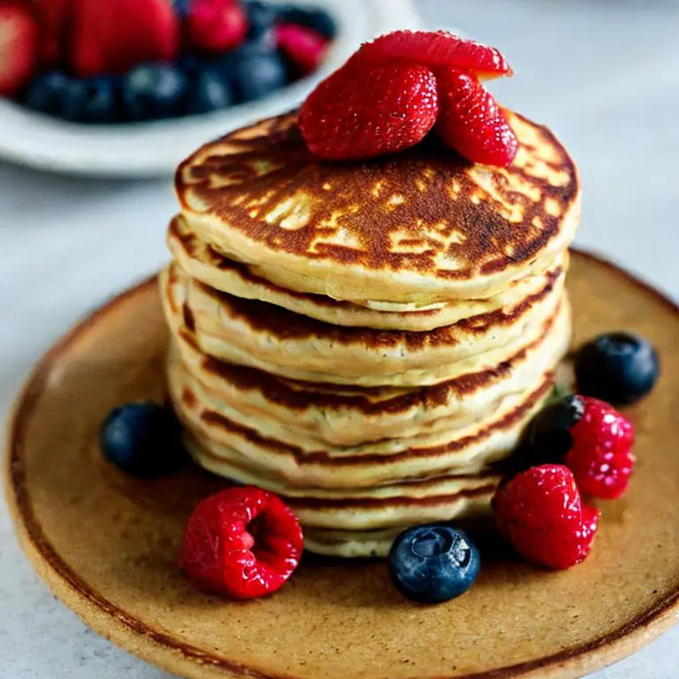 vegan chia seed pancakes with fruit